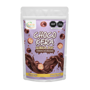 Quinua pop bañado en chocolate 55%